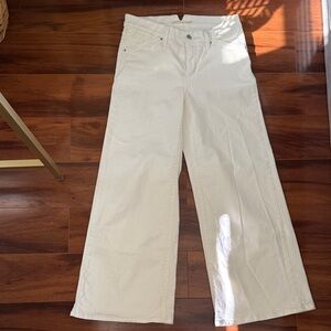 Levi's Cream Wide-Leg Jeans